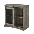 thumbnail image 1 of Walker Edison 32" Farmhouse Mesh Door Wood Accent Chest in Gray Wash, 1 of 10