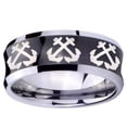 thumbnail image 2 of Tungsten Multiple Anchor 8mm Brushed Black Polished Concave Men Ring, 2 of 2