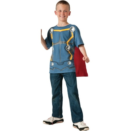Child's Marvel Asgard Thor T-Shirt With Cape Costume