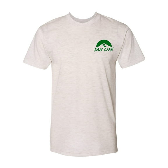 Van Life Pocket Logo Triblend Track T-Shirt - Oatmeal - Green Logo - 2X-Large