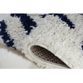thumbnail image 3 of Ladole Rugs Shaggy Kenitra European Abstract Soft Polypropylene Modern Big Runner Rug in White Dark Blue, 3x10 (2'7" x 9'10", 80cm x 300cm), 3 of 5