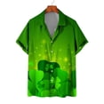 thumbnail image 3 of Camisas de playa hawaianas nuevas de verano para hombres y mujeres, camisa para parejas, camisa de manga corta con solapa y estampado 3D de trébol de cuatro hojas, camisas florales, tops, 3 of 5