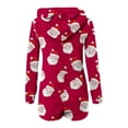 thumbnail image 7 of yoeyez Christmas Onesie Pjs Womens Cute Ear Hooded Fleece Pajamas Outfit Adult One-piece Pajama Zipper Short Rompers Bodysuit Sleepwear, 7 of 7