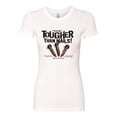 thumbnail image 2 of My Savior is Tougher than Nails Bible Verse | Female Inspirational/Christian Slim Fit Junior Tee, White, Medium, 2 of 3