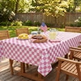 thumbnail image 4 of Sm:)e Plastic Table Cloth Disposable 6 Pack, 54 x 108 Inch, Pink White Checked, for Party Picnic Wedding, 4 of 8