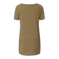 thumbnail image 5 of SDNall Loose Fitting Shirts for Women Fashion Summer Round Neck Leisure Short Sleeve Solid Tops Women'S Tunics (Khaki, Sizes S-XXL), 5 of 9