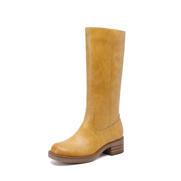 BOTAS DREAM PAIRS De Mujer Hasta La Rodilla Amarillas con Tacón de 4,5 cm