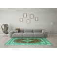 thumbnail image 3 of Ahgly Company Indoor Square Persian Turquoise Blue Traditional Area Rugs, 8' Square, 3 of 4