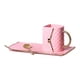 thumbnail image 2 of Juego de tazas de café con forma de bolso, taza de té de cerámica, regalo de cumpleaños, taza de leche novedosa. Rosa, 2 of 6