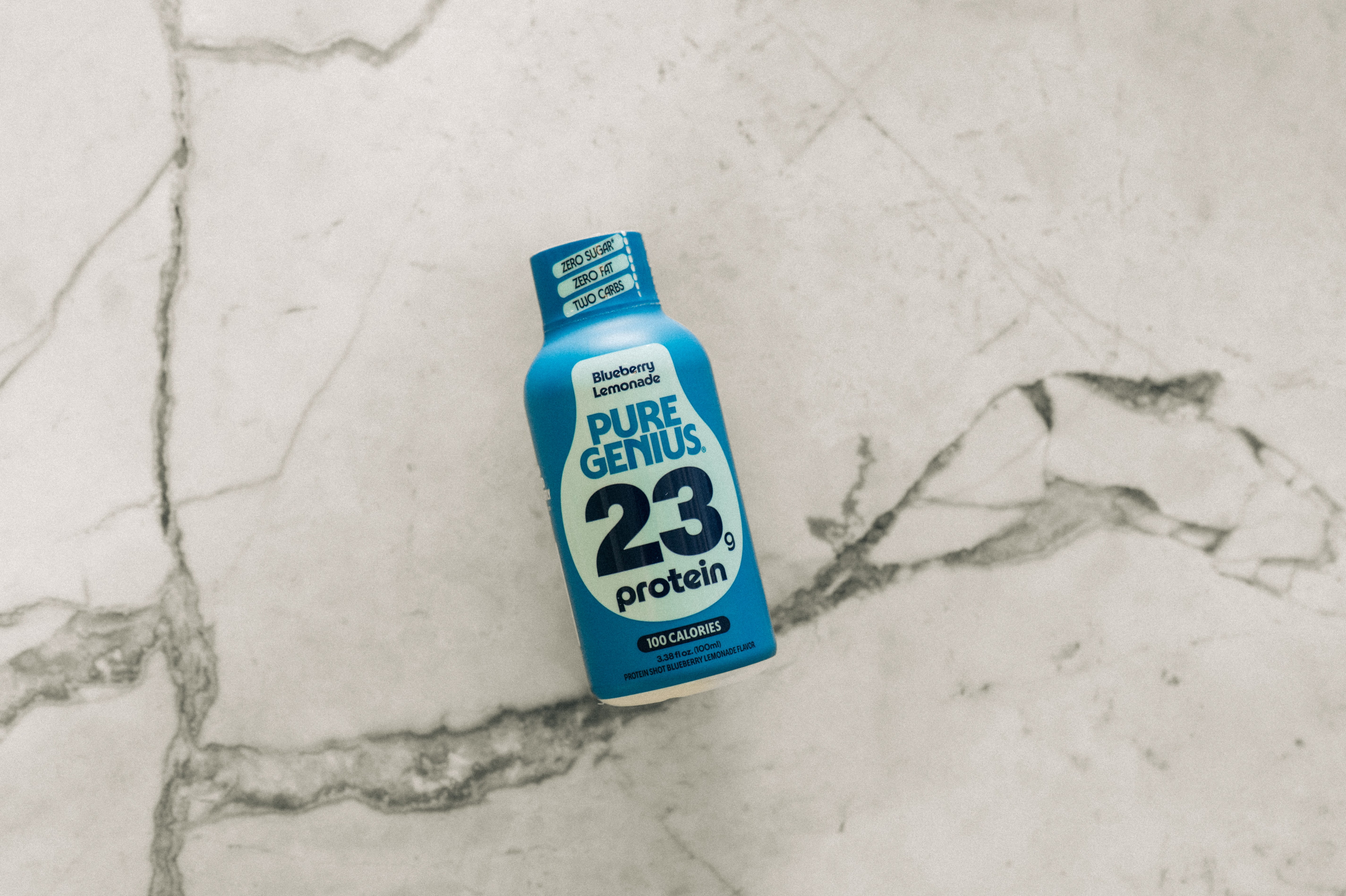 Pure Genius Protein Supplement Liquid Shot, 23g Protein, Blueberry Lemonade Flavor, 3.38 fl oz
