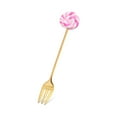thumbnail image 1 of kurtrusly Vaisselle de Maison et d'Hôtel Adorable en Acier Inoxydable Réutilisable pour Gâteau Dessert Couverts Fourchette Rose 1Ensemble, 1 of 6