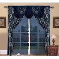 thumbnail image 2 of Juego de 2 paneles Curtain GLORY RUGS Jacquard de lujo para ventanas, color azul marino, 2 of 5
