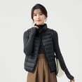 thumbnail image 2 of Veste en Duvet Automne et Hiver pour Femmes Courte Légère et à la Mode Col Montant Simple, 2 of 7