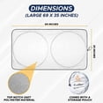thumbnail image 4 of GFDYREE Car Windshield Sun Shade with Storage Pouch Durable 240T Material Car Sun Visor for UV Rays and Sun Heat Protection Car Interior Accessories for Sun Heat Large (69 inches x 35 inches, 4 of 7