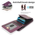 thumbnail image 4 of Crossbody Wallet Case Compatible for iPhone 11, RFID Blocking Protective Purse Case Cover with Card Slots Holder Kickstand Shoulder Strap Lanyard Magnetic Closure 6.1 Inch, Darkpurple, 4 of 8
