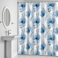thumbnail image 5 of Blue Flowers Shower Curtain for Bathroom Decor, Spring Summer Watercolor Country Vintage Blue Floral Waterproof Fabric Shower Curtain, 72"x96" Set with 12 Hooks, 5 of 9
