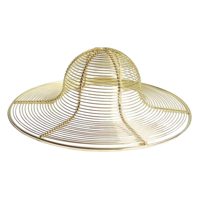 Perchero de metal, estable, duradero, dorado, moderno soporte de exhibición para sombreros Fedora Largo