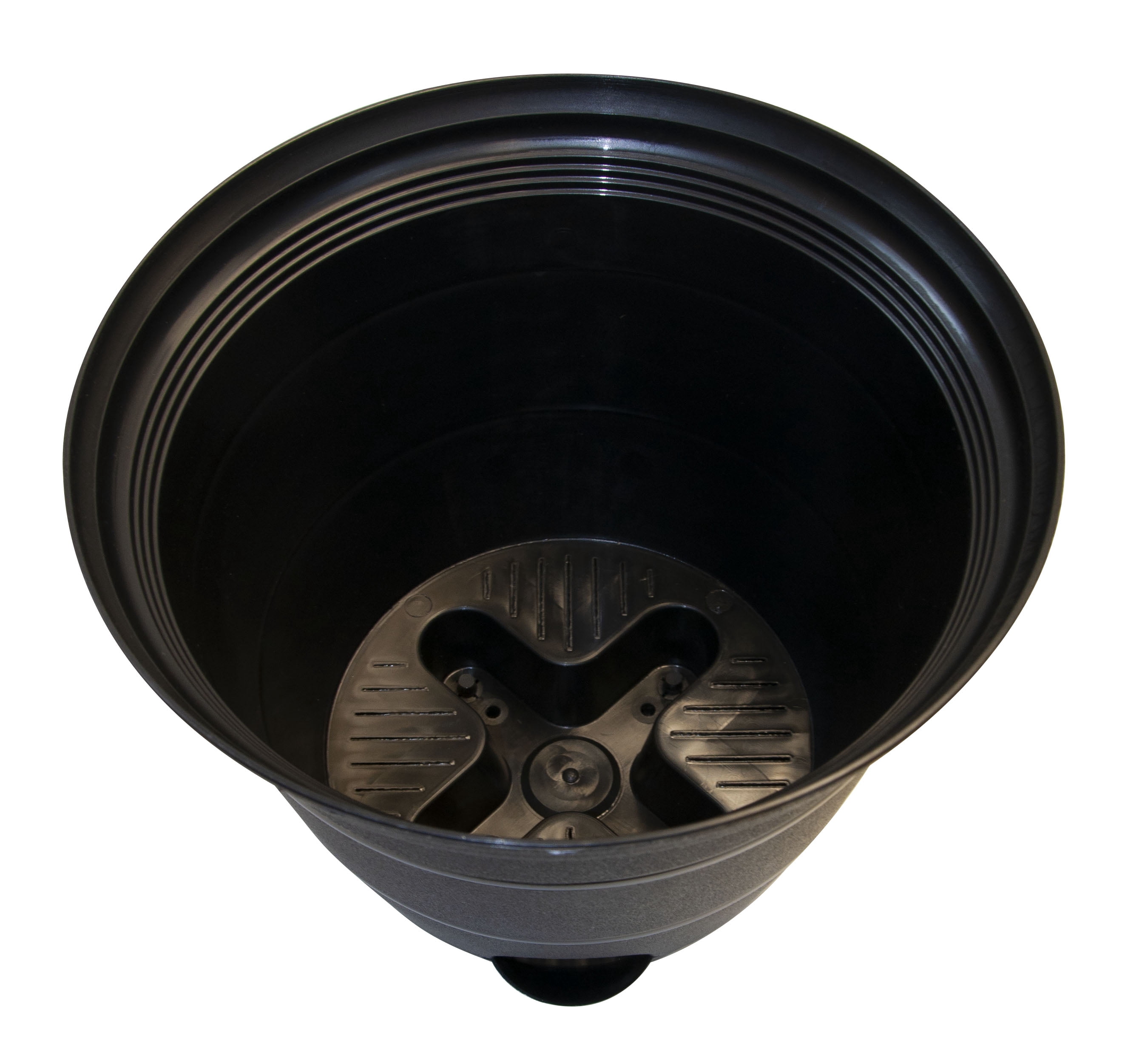 Misco 8" x 8" x 7" Round Black Resin Plant Planter