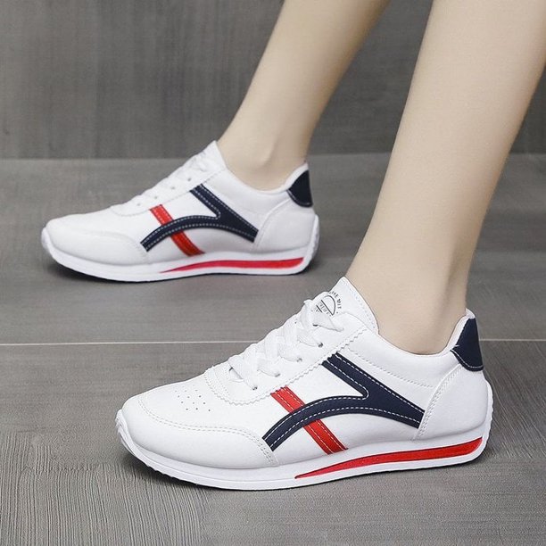 Zapatos deportivos de primavera y verano para mujer, zapatos blancos de cuero, zapatos para correr para estudiantes, zapatos Forest Gump, zapatos Tide
