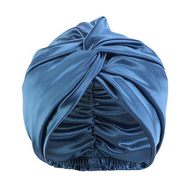 letairis Elastic Sleeping Cap For Hair Care Stable Fixation Universal Silk Sleeping Bonnet Satin Bonnet Blue 1Set