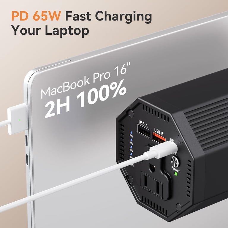 Portable Laptop Power Bank, Universal 98Wh/27000Mah 100W AC Outlet with 65W PD U | UK