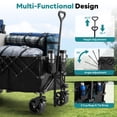 thumbnail image 4 of ACCVER Heavy Duty Collapsible Wagon Cart - 440LBS Capacity Folding Utility Cart w/ All-Terrain Wheels, Drink Holders for Camping, Beach, Grocery, Sports (Foldable & Portable), Extra Large Black, 4 of 7