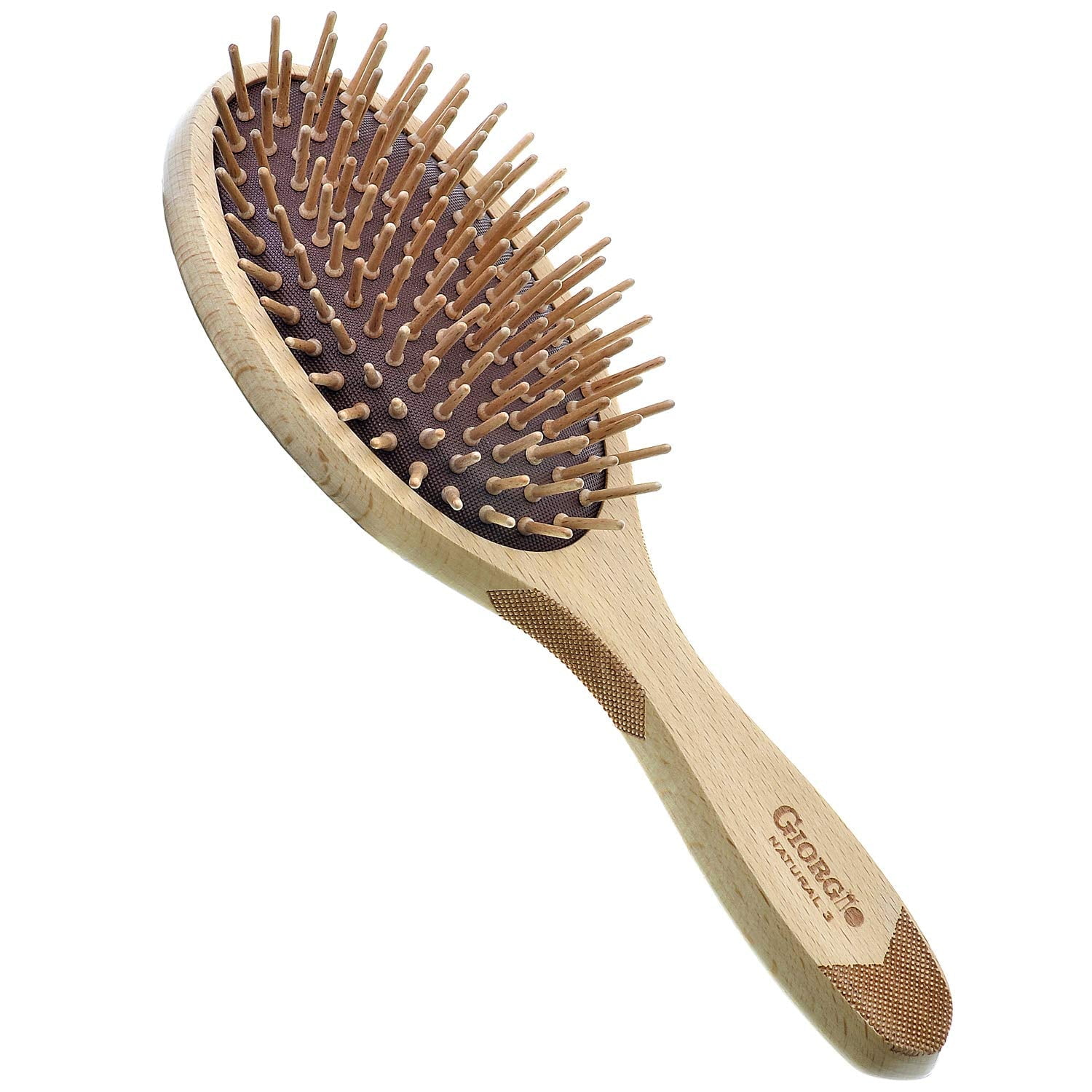 Giorgio Naturals Wood Bristle Oval Detangling Hair Brush
