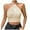 Beige, variant on Womens Tank Top Womens Basic Minimalist Hanging Neck With Navel Strap Knitted Top Vest Strap Compression Shirt for Women Glitter Women Top Crop Top Counter Crop Classic Tops Women