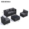 thumbnail image 6 of MRUAKA 5 Pieces Patio Conversation Set, Outdoor Sectional PE Rattan Wicker Furniture Seat,Dark Gray, 6 of 7