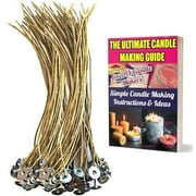 Cozyours 8 Inch Organic Hemp Candle Wicks (100 pcs), Pretabbed, Pre-Waxed by 100% Natural Beeswax