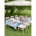 thumbnail image 4 of Outdoor Tablecloth with Umbrella Hole for Patio/Picnic/Party/Camping, Summer Gnomes Nautical Waterproof Table Cloth Rectangle Table Cover Washable, Blue Coastal Blue Ombre (54"x 80"), 4 of 8