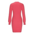 thumbnail image 5 of Gspmoly Robes pour Femmes, Robe en Tricot Ajustée à Enfiler pour Femmes Style Européen, Col Montant, Robe en Laine à Manches Longues, Col Rond, Longueur Genou, Robes de Soirée pour Femmes Offres des Fêtes, 5 of 5