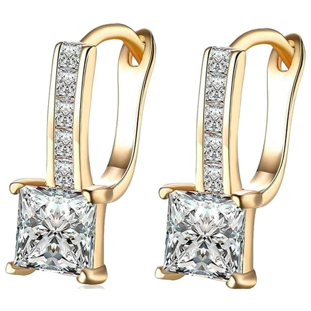 Aretes de Dama VenDepot Harp01 1Pza Oro Metal/Zirconia