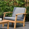 thumbnail image 3 of Amazonia Montein Teak Finish 4 Pieces Patio Conversation Set with Comfortable Cushions, Grey, 3 of 12