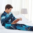 thumbnail image 6 of Lsque Colorful Ocean Whale Pattern Long Sleeve Pajama Set for Men - Soft 2-Piece Sleepwear and Loungewear Set with Pockets, Comfy Nightwear-X-Large, 6 of 7