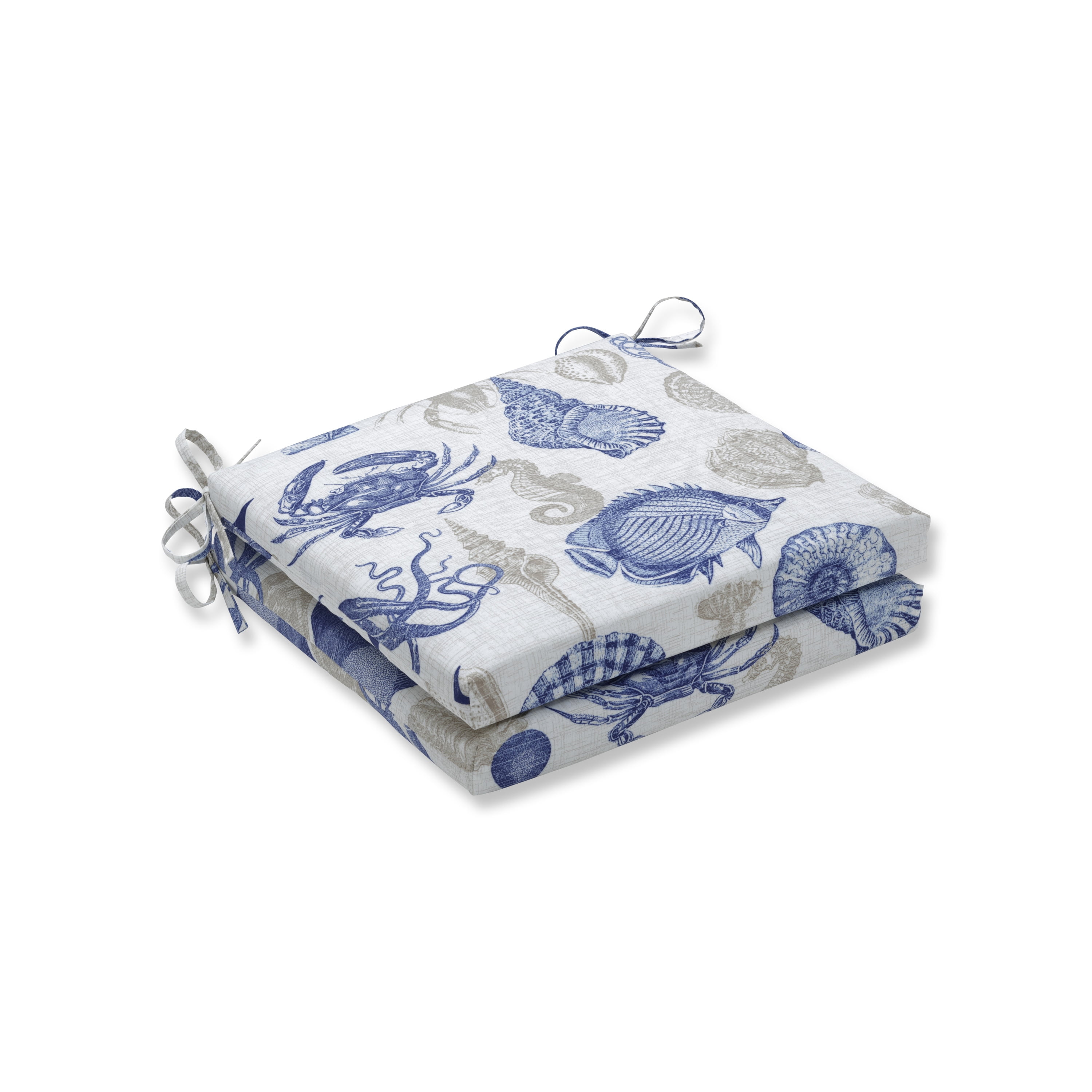 Pillow Perfect Outdoor/Indoor Sealife Marine Squared Corners Seat