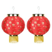Chinatera Waterproof Blessing 10 inch Chinese Tassel Lanterns Festival Decor (Red 2pcs)