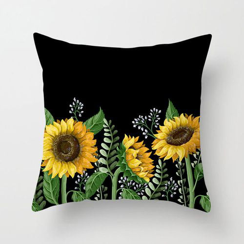 Sunflower Pillow Case Sofa Car Waist Throw Cushion Cover Home Decor Square 45cm 