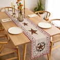 thumbnail image 3 of Country Star Plaid Table Runner - 36 Inch Long, Kitchen Dining Table Runner Dresser Scarves, Retro Western Farmhouse Barn Berry Farmhouse Decor for Coffee Tables Wedding Party Banquet, 3 of 8
