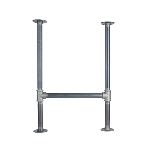 1 in. Heavy Duty H Round Flange Desk Main Leg - 1 Pack