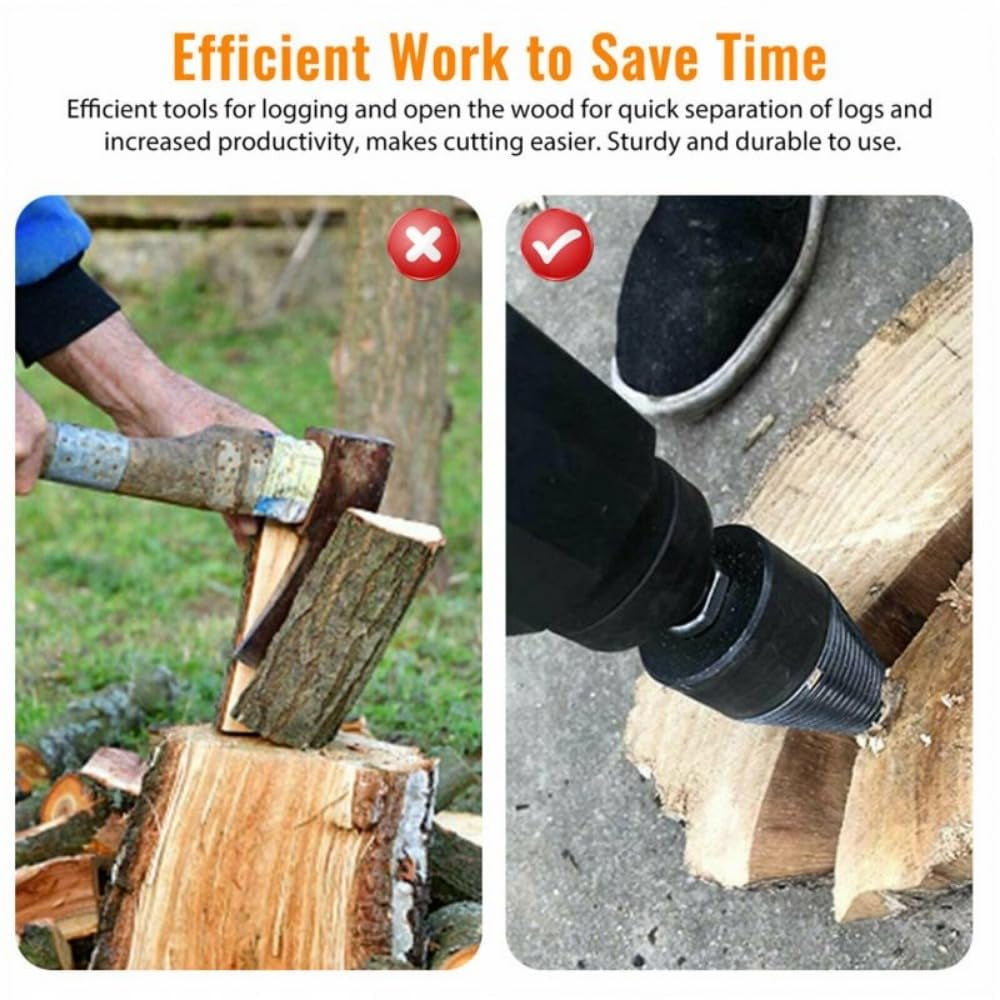 5pcs Firewood Splitter Drill Bit Set High Speed Wood Splitting Screw Cone Driver 42mm drill bit