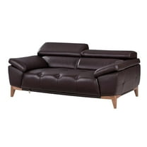 EK076 Dark Chocolate (Brown) Color With Italian Leather Loveseat