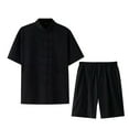 thumbnail image 1 of WILLBEST Conjunto de Lino para Hombre, 2 Piezas, Camisa, Pantalones Cortos de Manga Corta, Informal, 1 of 2