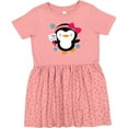 thumbnail image 3 of Inktastic Penguin Girl Snowflakes Girls Toddler Dress, 3 of 5