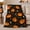 Spooky Smiles, variant on Glowing Jack-O'-Lantern Halloween Pattern Cartoon Illustration, Festive Halloween Scene, Warm Flannel Blanket for Living Room and Family Room, Art Lovers Halloween Gift, Festive Home Decor