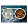 thumbnail image 1 of Cave Pet Mat for Food and Water, Inside of the Famous Vatnajokull Glacier in Iceland with Icicles, Non-Slip Rubber Mat for Dogs and Cats, 18" X 12", by Ambesonne, 1 of 2