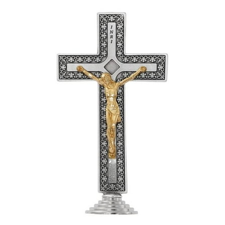 Mcvan 119-30 5 in. Two-Tone Stand Crucifix - Boxed