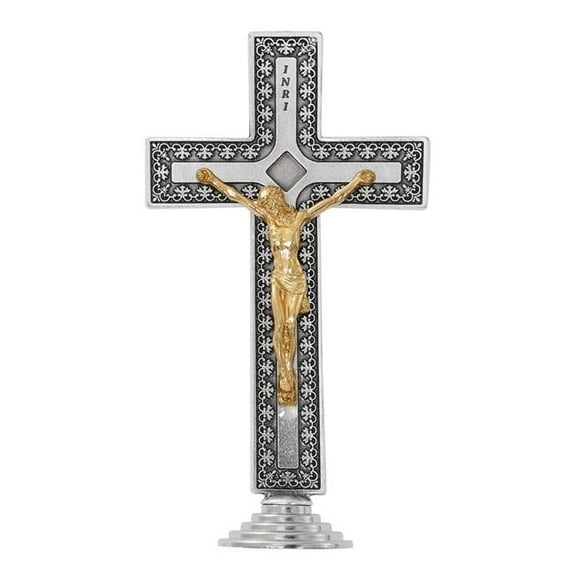 Mcvan 119-30 5 in. Two-Tone Stand Crucifix - Boxed