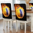thumbnail image 2 of Flame Volleyball Chair Covers Set of 1 Sports Black Background Abstract Art Chair Back Covers Stretch Removable Washable Slipcovers Protector for Dining Room Kitchen Party Decor, 2 of 9