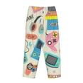 thumbnail image 5 of Disketp Playing Video Games Print Women'S Comfy Pajama Pants Casual Drawstring Palazzo Lounge Wide Leg Pants, 5 of 9